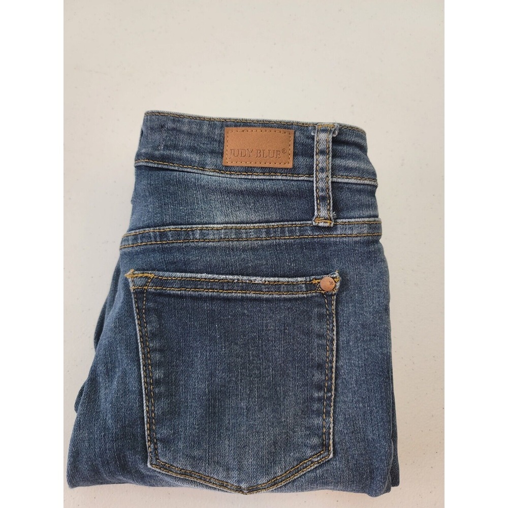 Judy Blue Skinny Fit Fray Hem Shark Bite Womens 0/24 JB88400 Comfort Stretch